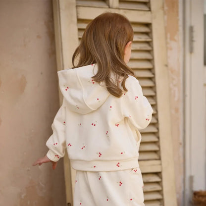 Ensemble 2 pièces Sweat + pantalon large enfant fille –imprimé cerises