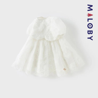 Robe cérémonie effet 2 en 1 -Blanc -robes et ensembles pour filles, bébés et garcons - MALOBY
