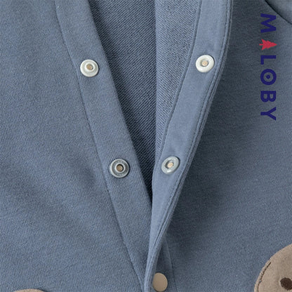 Combinaison longue en molleton enfant garçon - Gris bleu