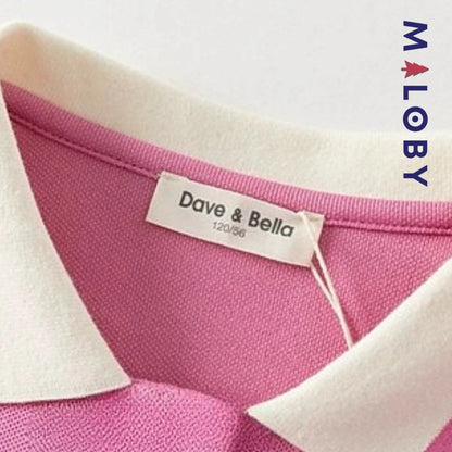 Robe polo pour été en piqué de coton enfant fille -Rose