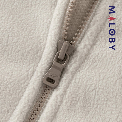 Sweat zippé en maille polaire enfant garçon - Beige -robes et ensembles pour filles, bébés et garcons - MALOBY