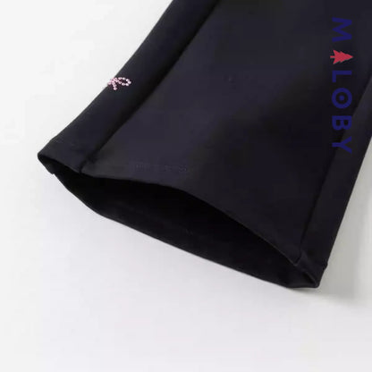 Pantalon évasé longueur chevilles enfant fille- marine