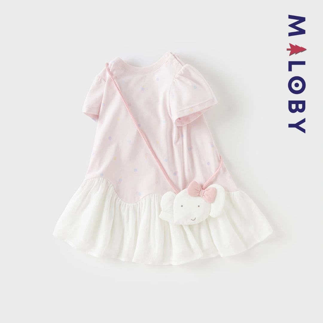 Ensemble robe d'été +sac enfant fille -Rose