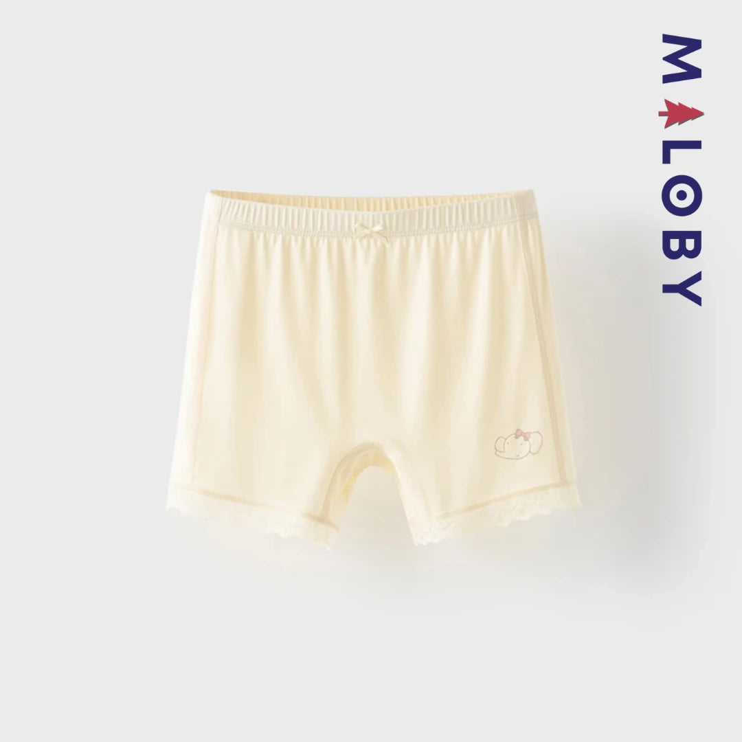 Leggings-short antibactériens enfant fille -Beige/Jaune