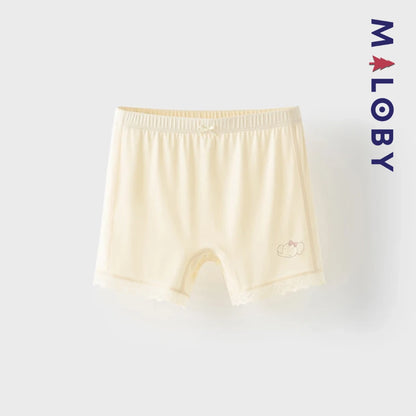 Leggings-short antibactériens enfant fille -Beige/Jaune
