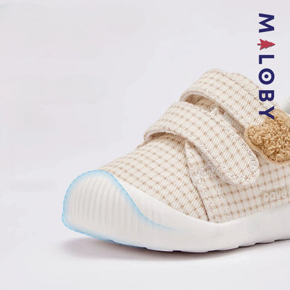 Chaussons souple scratchés bébé Garçon - kaki -robes et ensembles pour filles, bébés et garcons - MALOBY