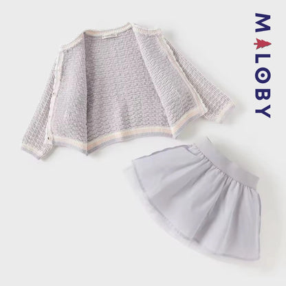 Ensemble style chanel jupe + Cardigan -Violet