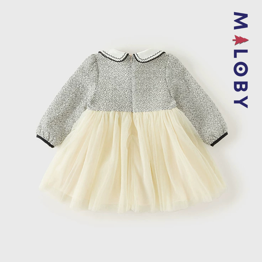 Ensemble cérémonie Robe + sac enfant fille - gris/beige -robes et ensembles pour filles, bébés et garcons - MALOBY