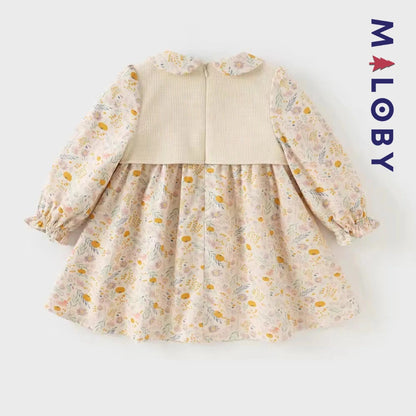 Robe habillée à boléro intégré enfant fille- Beige