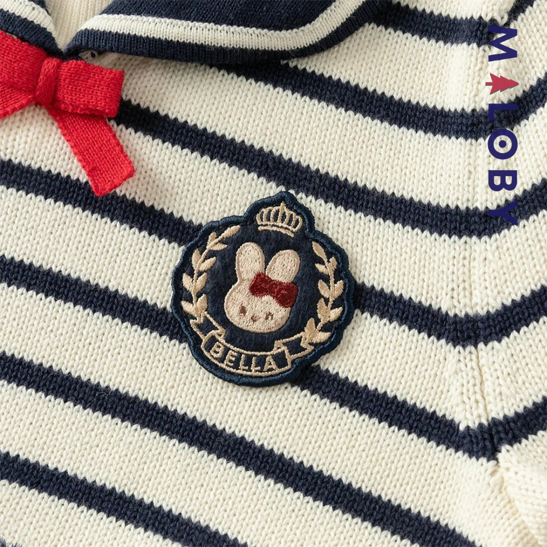 Robe pull style marin enfant fille -marine