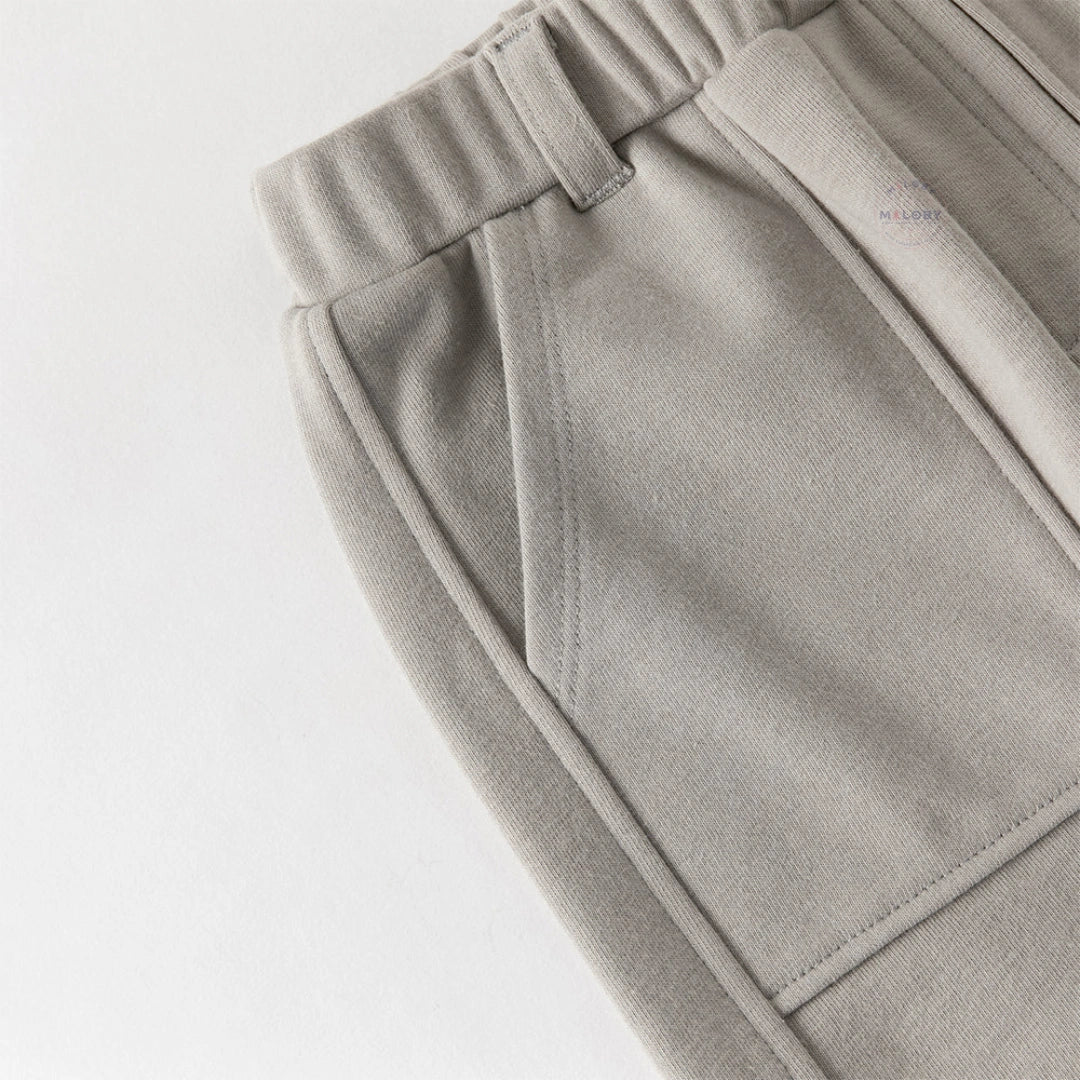 Pantalon Cargo Poches Plaquées enfant garçon- Gris