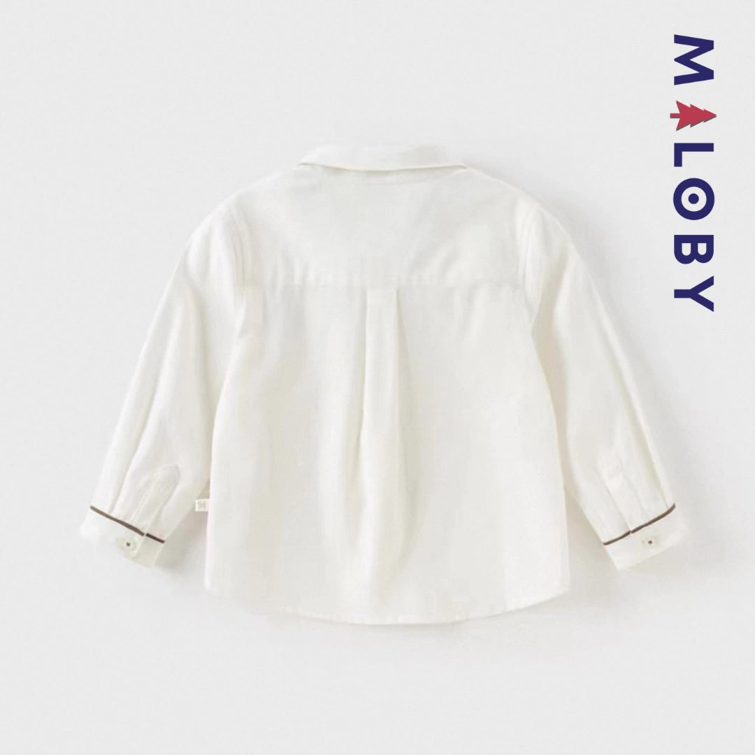 Duo chemise+cardigan enfant garçon -Gris/Blanc -robes et ensembles pour filles, bébés et garcons - MALOBY