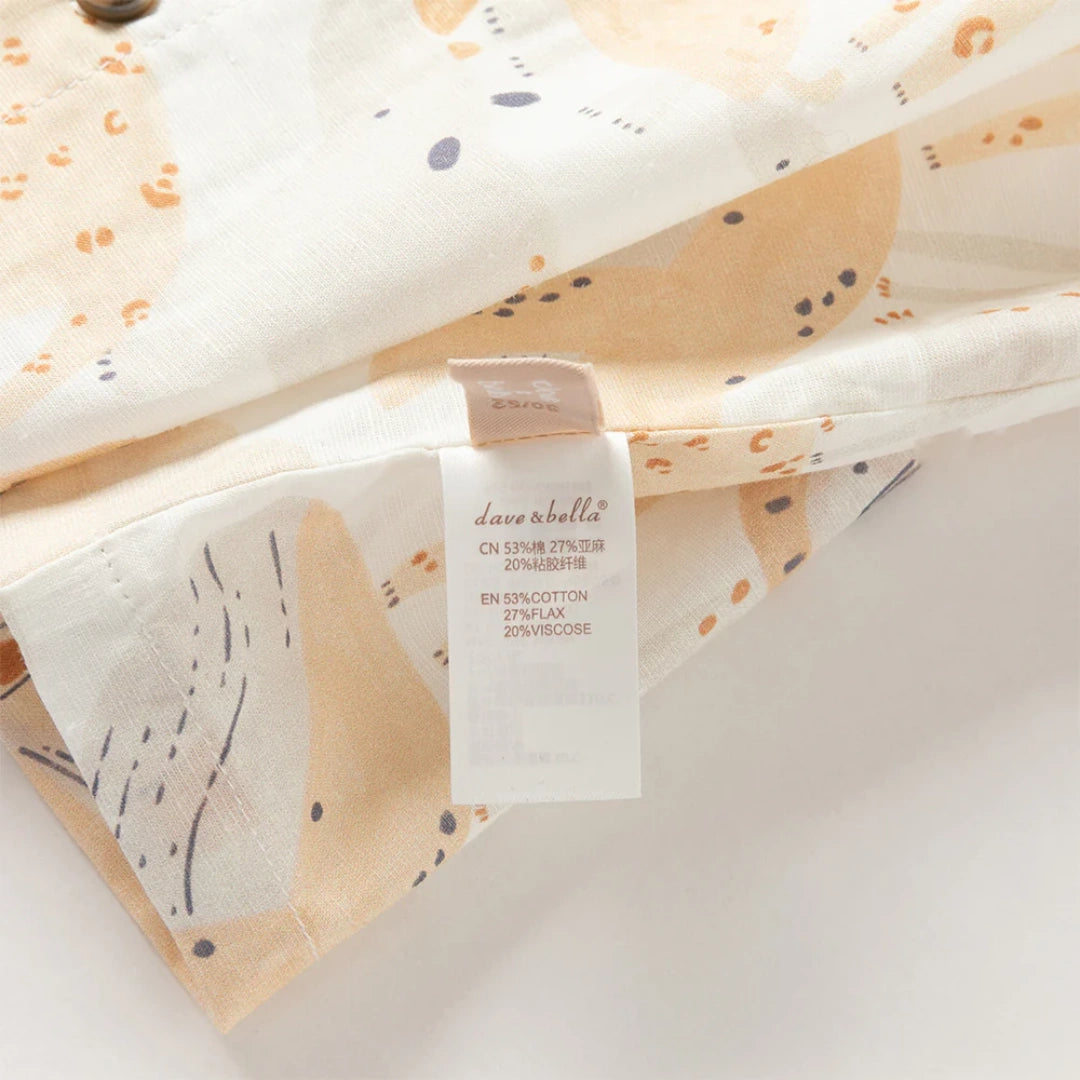 Ensemble Été en lin chemise+short -Imprimé