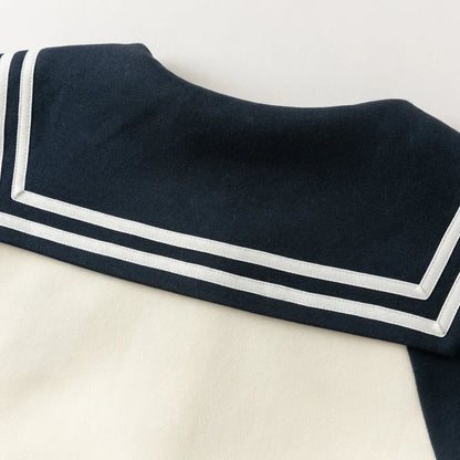 Ensemble Style Marin – Veste Zippée et Jupe Plissée enfant fille -Marine