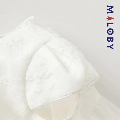 Robe haute couture de cérémonie enfant fille -Blanc