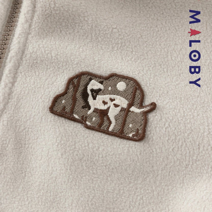 Sweat zippé en maille polaire enfant garçon - Beige -robes et ensembles pour filles, bébés et garcons - MALOBY