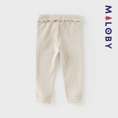 Legging à bas brodé enfant fille-beige/violet