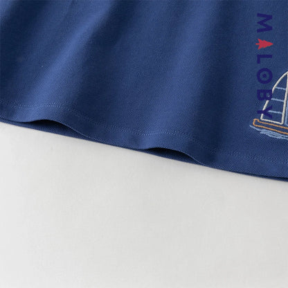 Ensemble 2 Pièces polo+ short motif marin enfant garçon- Bleu