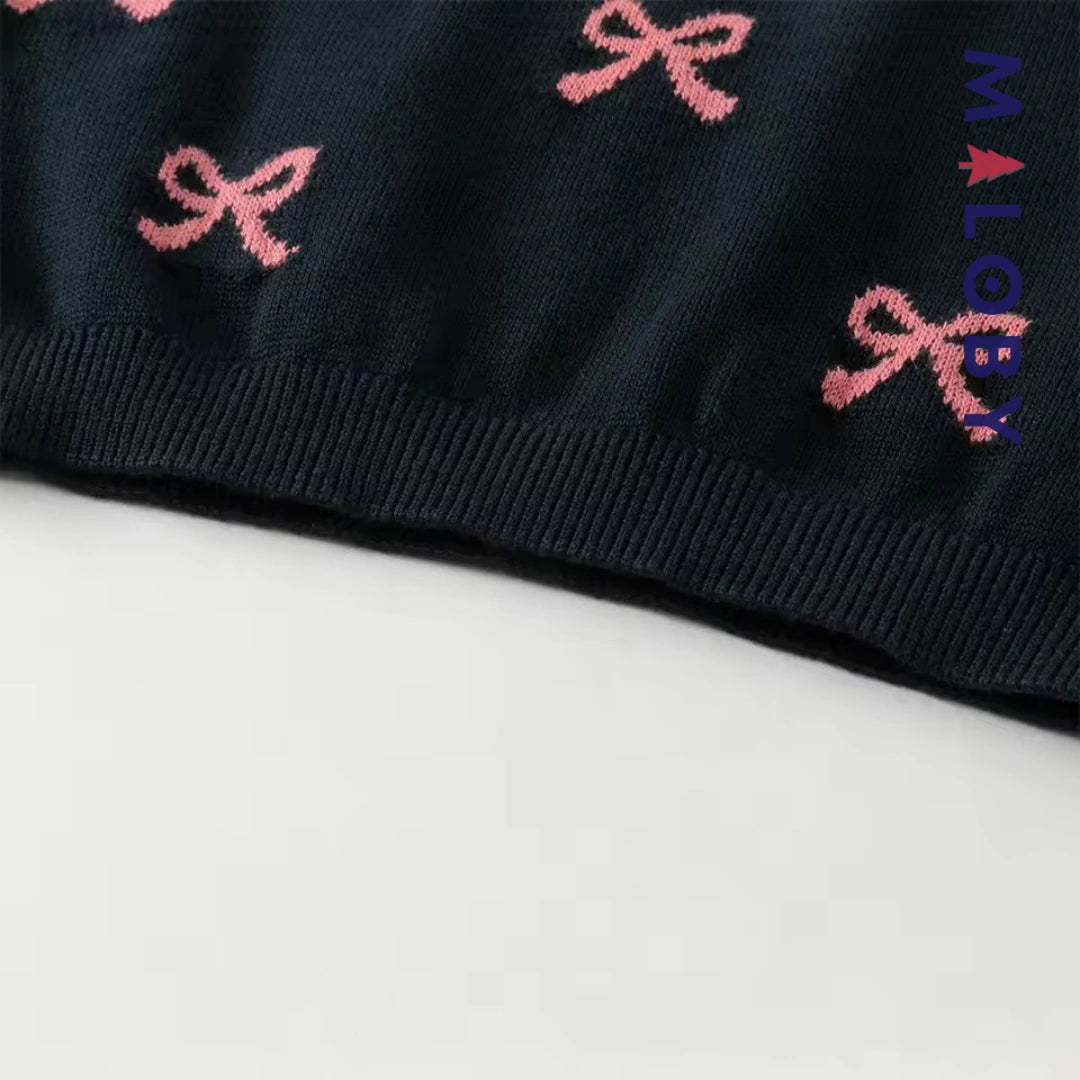 Pull en maille sans manches enfant fille -Marine -robes et ensembles pour filles, bébés et garcons - MALOBY