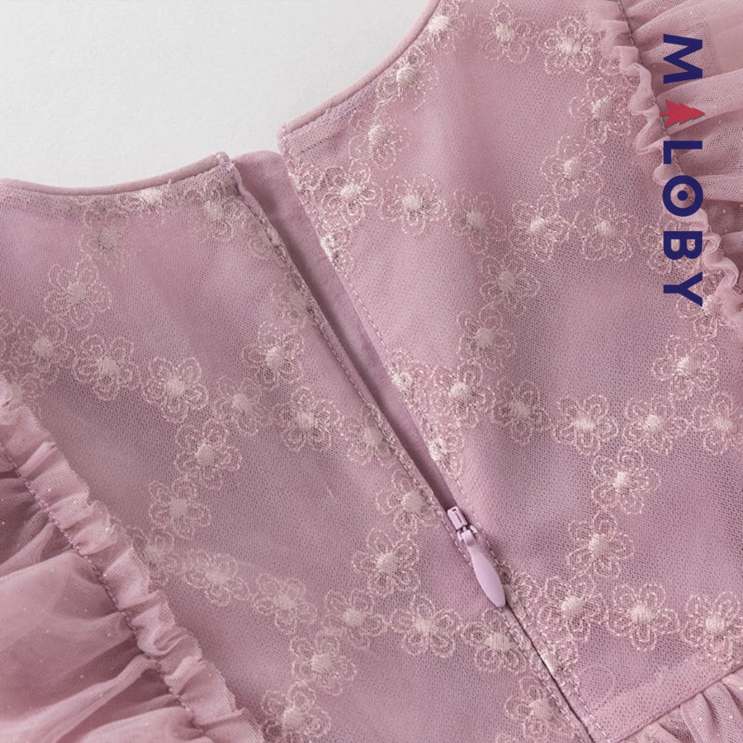 Ensemble Robe+sac pour cérémonie volontée en tulle - violet -robes et ensembles pour filles, bébés et garcons - MALOBY