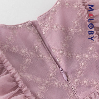 Ensemble Robe+sac pour cérémonie volontée en tulle - violet -robes et ensembles pour filles, bébés et garcons - MALOBY