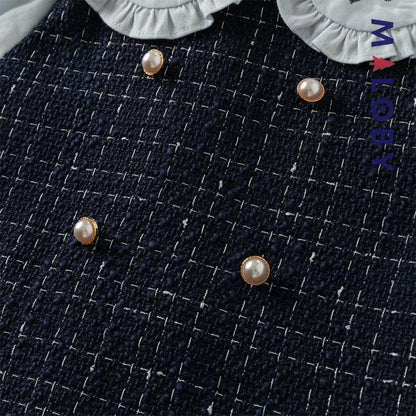 Robe à carreaux effet 2 en 1 enfant fille- bleu -robes et ensembles pour filles, bébés et garcons - MALOBY