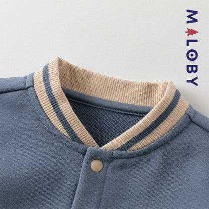 Combinaison longue en molleton enfant garçon - Gris bleu