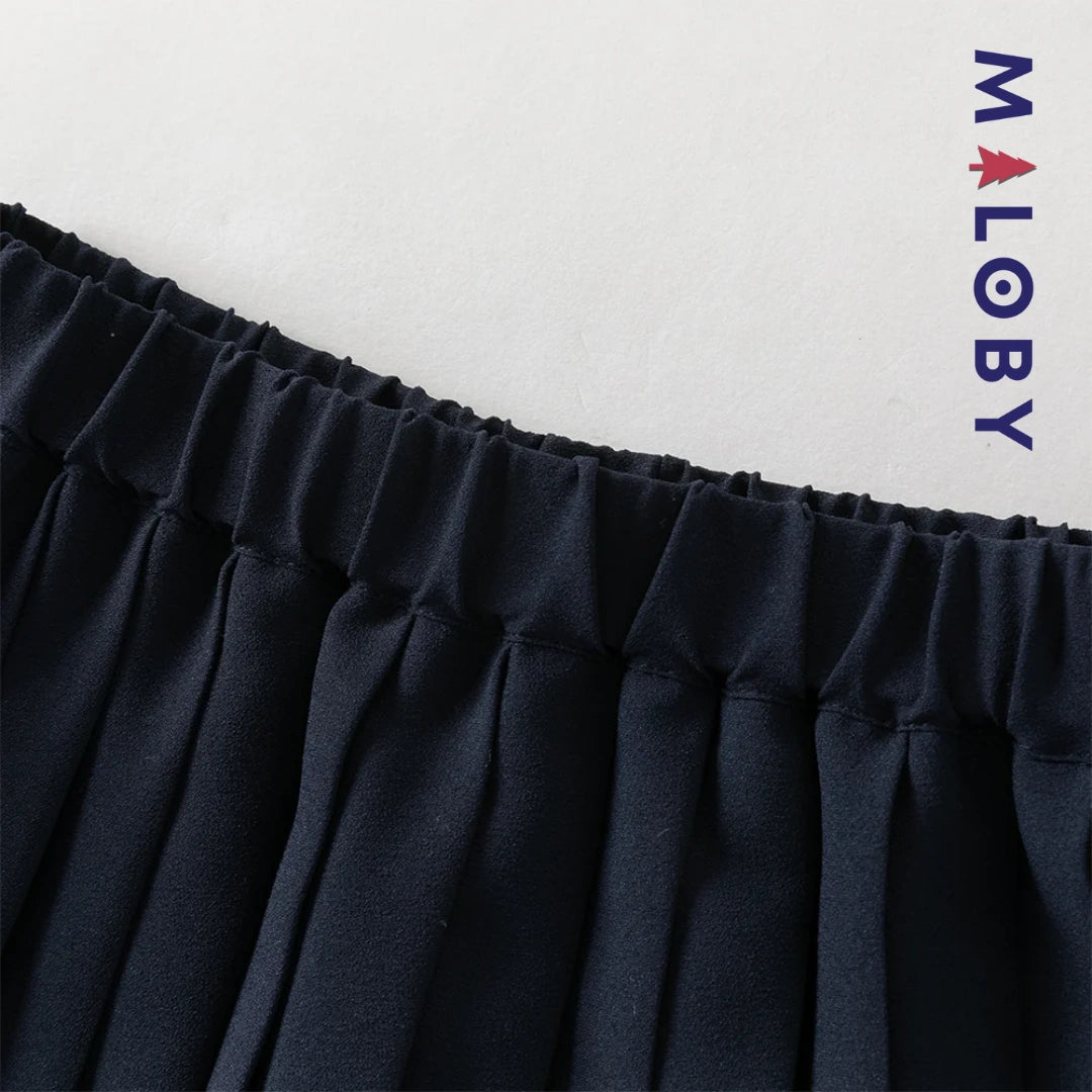 Ensemble habillé 2 pièces Chemise + Jupon plissé enfant fille -Bleu