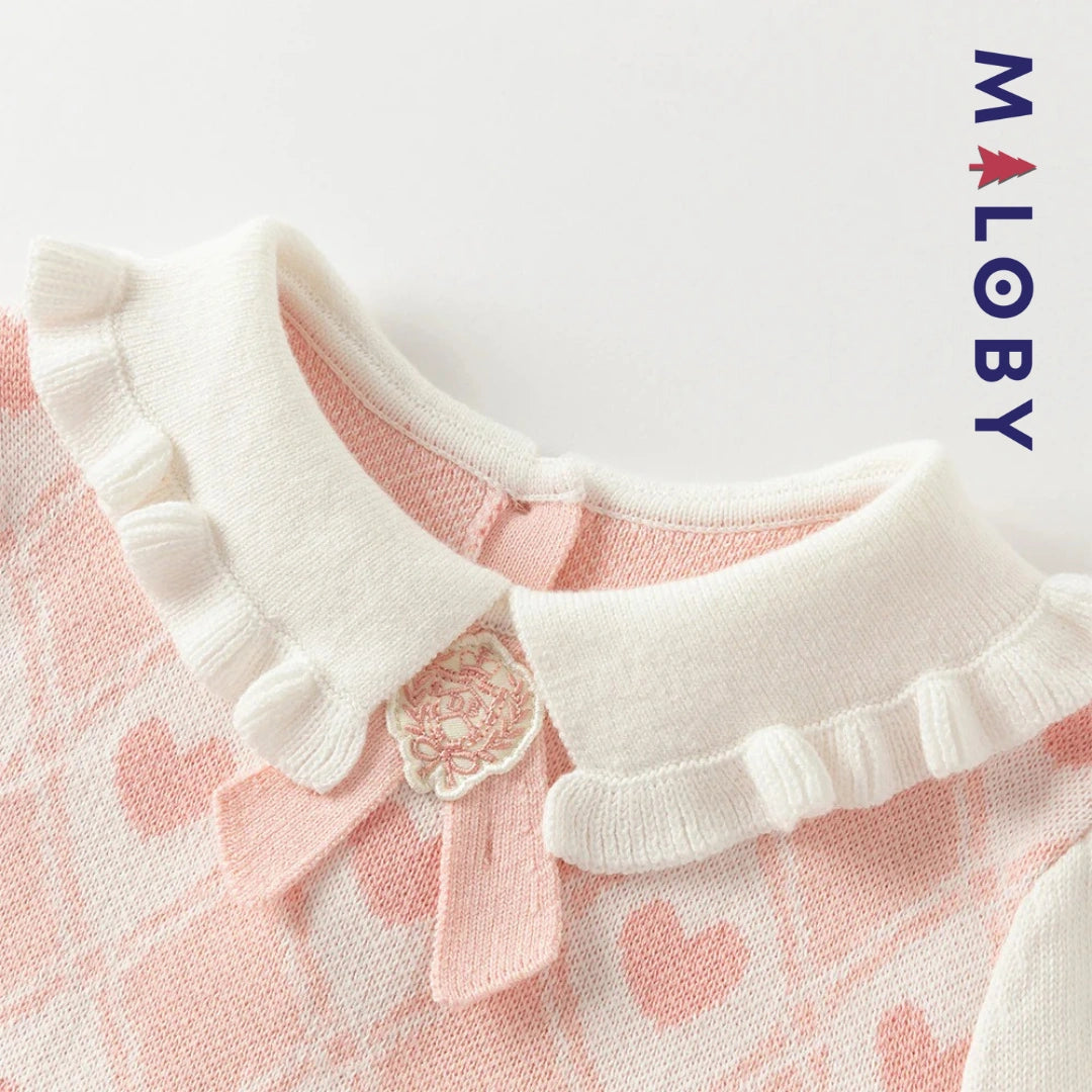 Robe princesse bi-matière enfant fille - rose -robes et ensembles pour filles, bébés et garcons - MALOBY