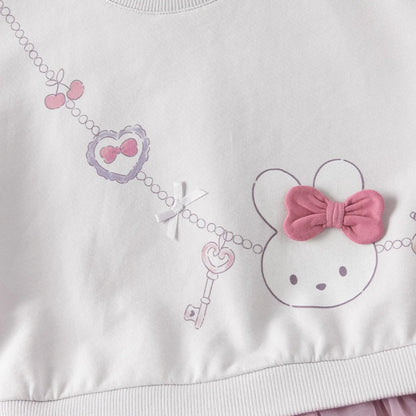 Robe Effet 2-en-1 Sweat et Tulle enfant fille –Violette