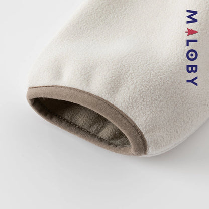 Sweat zippé en maille polaire enfant garçon - Beige -robes et ensembles pour filles, bébés et garcons - MALOBY