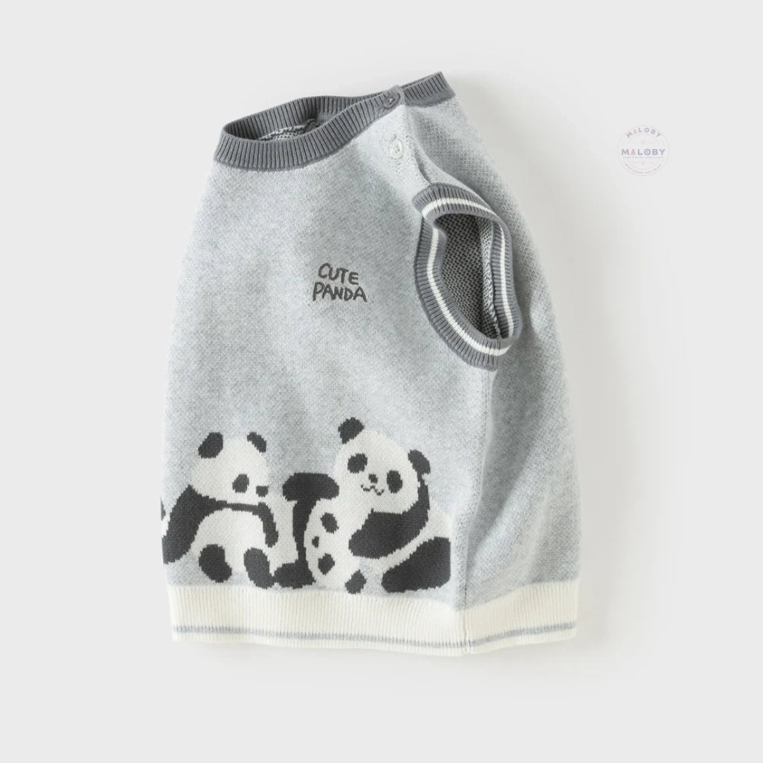 Pull sans manches en coton tricoté enfant garçon gris, vêtement enfant maroc - MALOBY