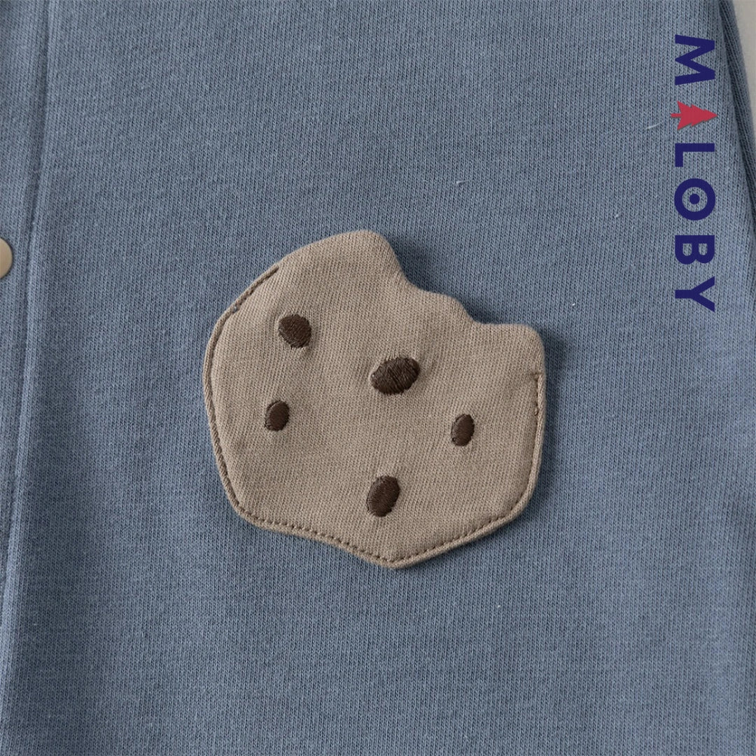 Combinaison longue en molleton enfant garçon - Gris bleu