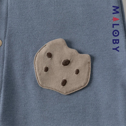 Combinaison longue en molleton enfant garçon - Gris bleu