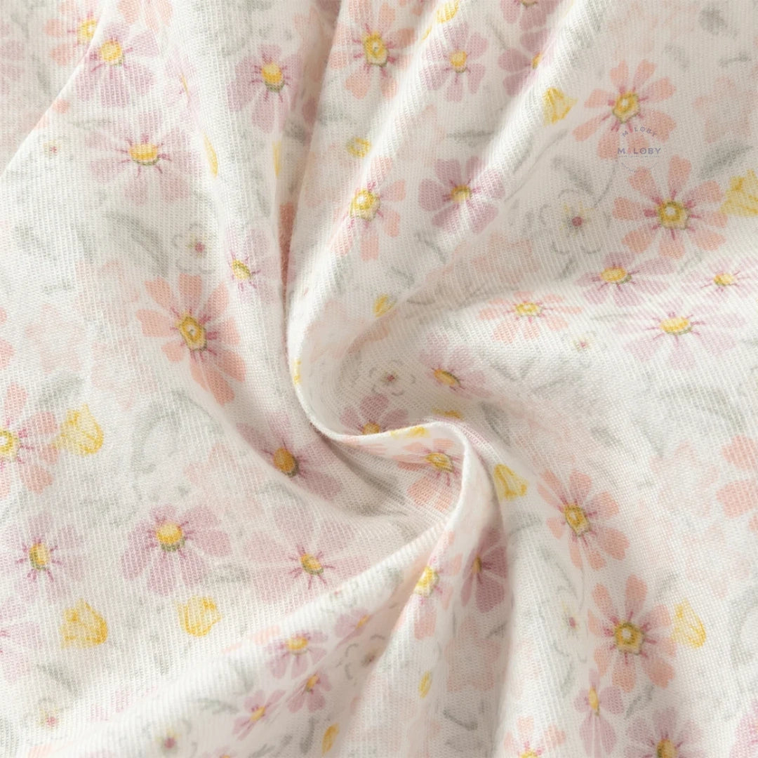 Ensemble fleuri blouse et legging effet 2 en 1 enfant fille rose - MALOBY
