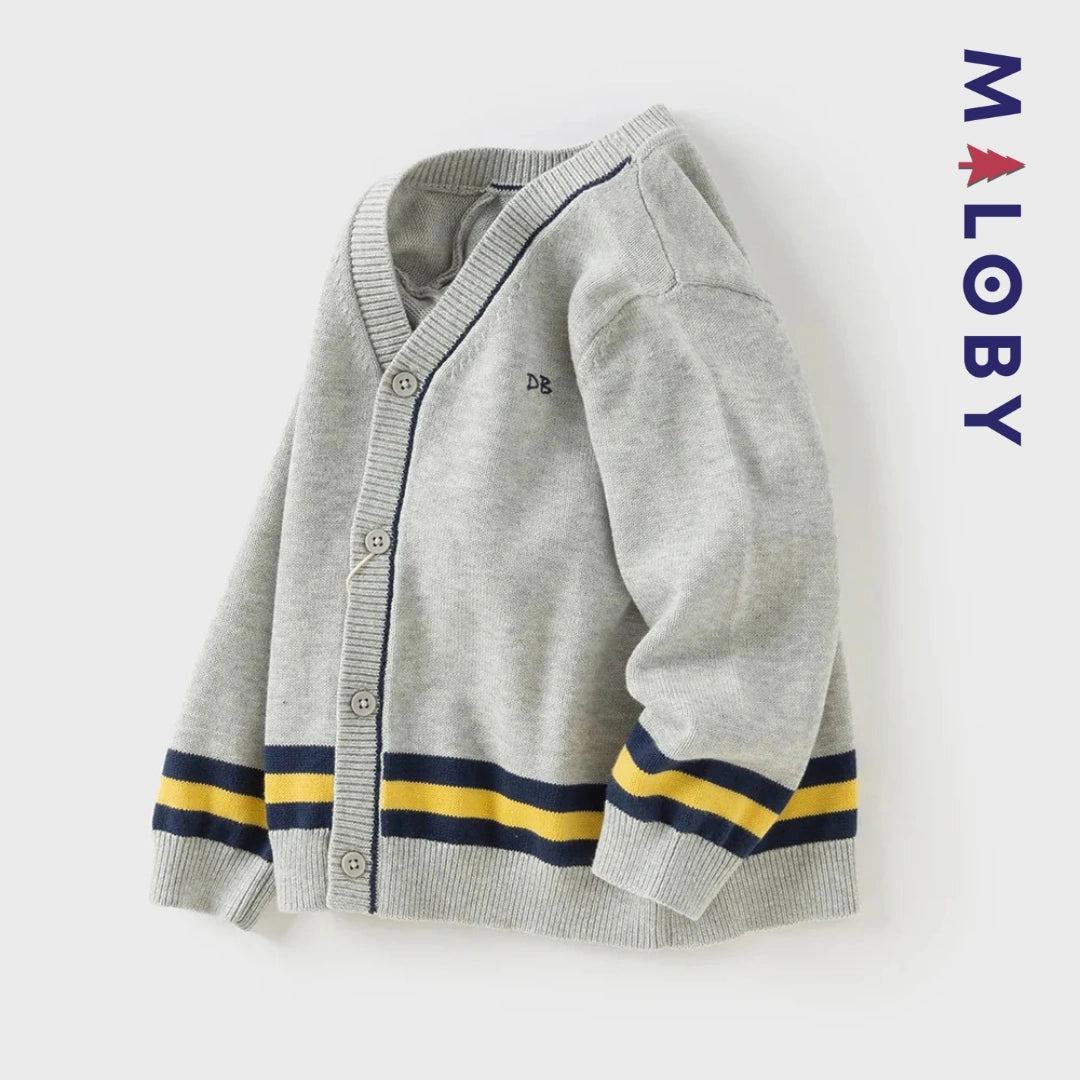 Duo chemise+cardigan enfant garçon -Gris/Blanc -robes et ensembles pour filles, bébés et garcons - MALOBY