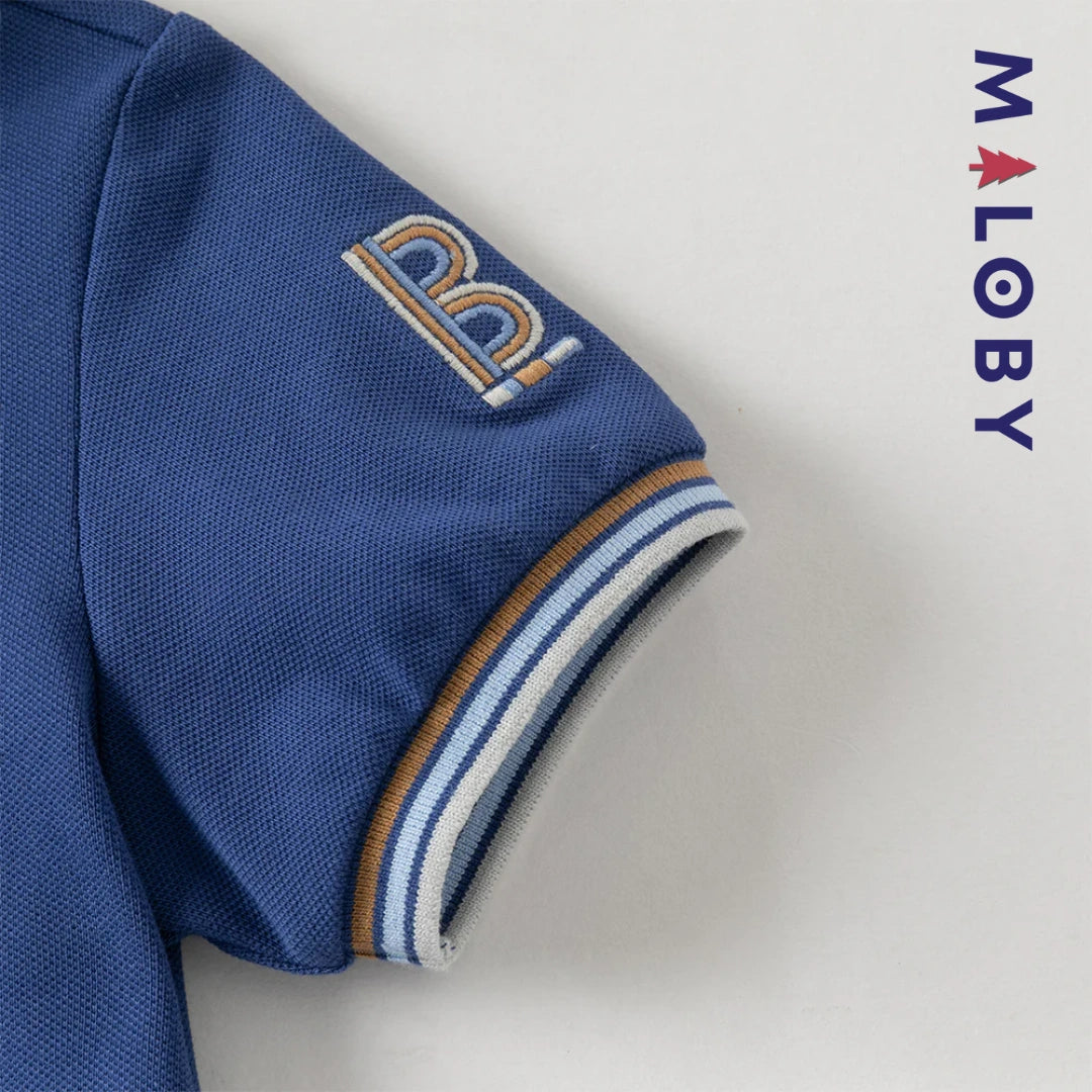 Ensemble 2 Pièces polo+ short motif marin enfant garçon- Bleu