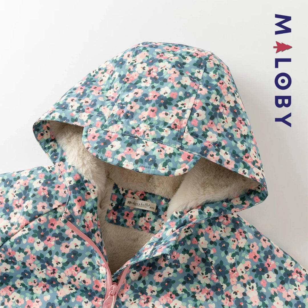 Parka imperméable doublée polaire enfant fille- Floral