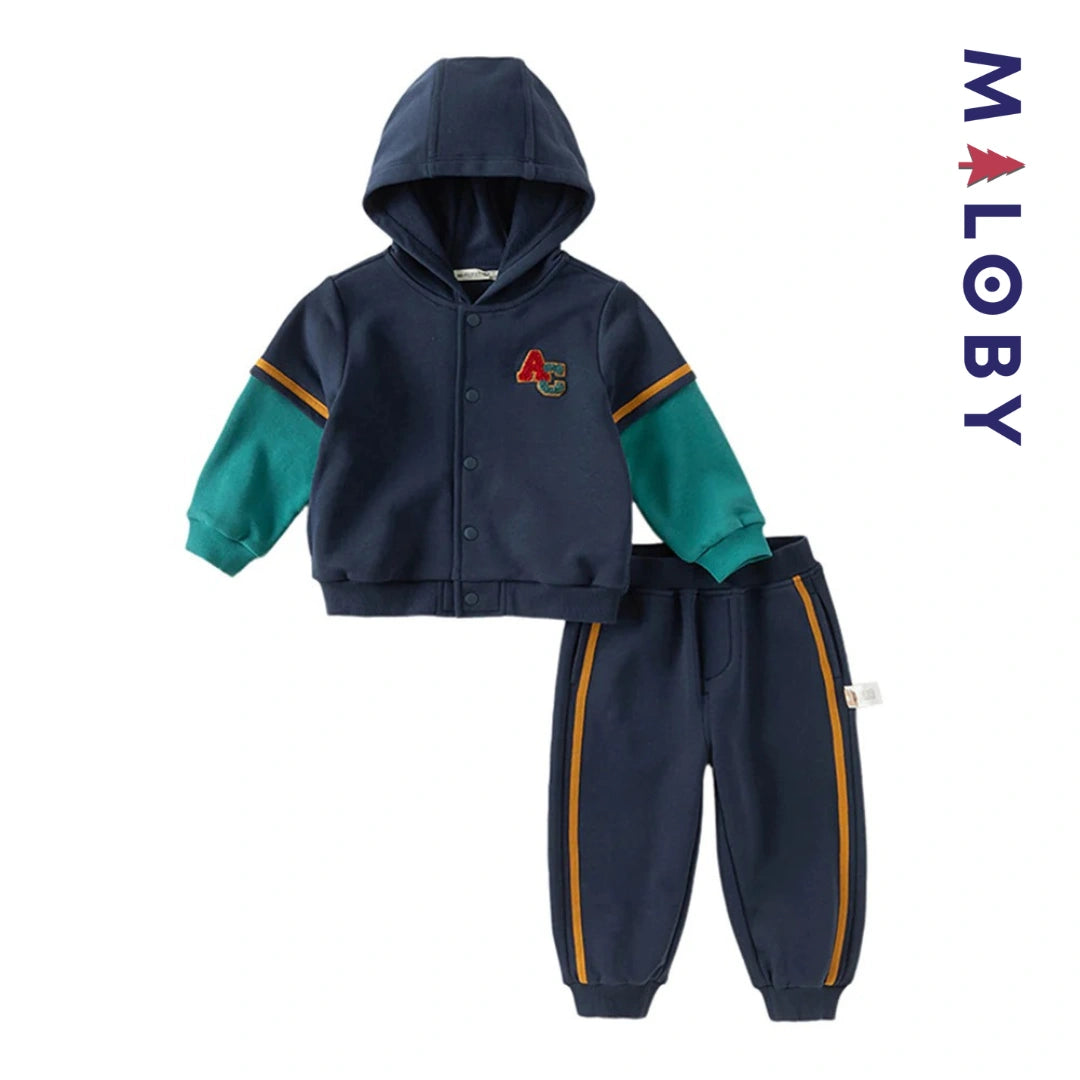 Ensemble 2 pièces sweat+ jogging enfant garçon- marine -robes et ensembles pour filles, bébés et garcons - MALOBY