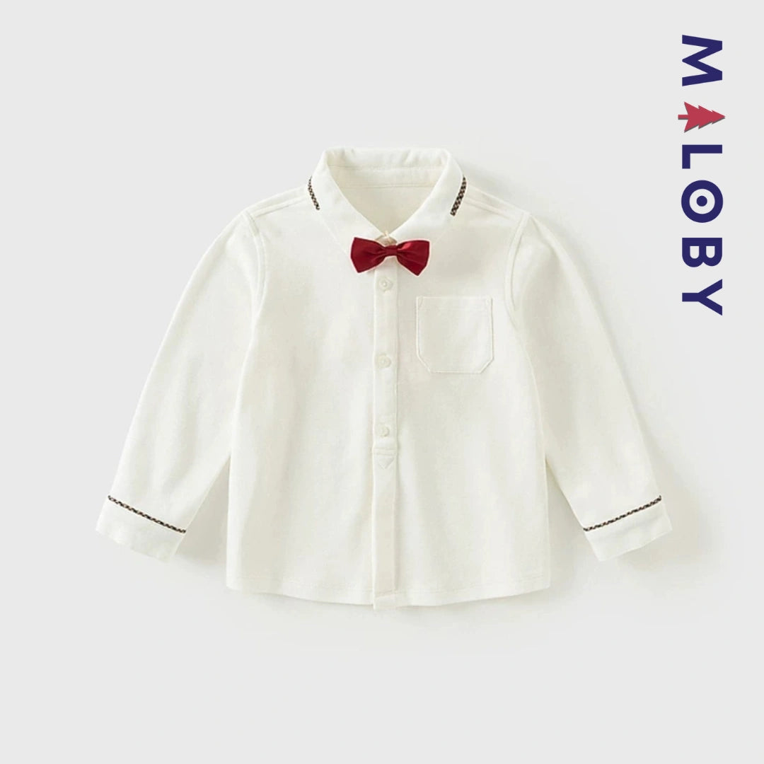 Duo chemise à nœud+cardigan enfant garçon -Rouge -robes et ensembles pour filles, bébés et garcons - MALOBY
