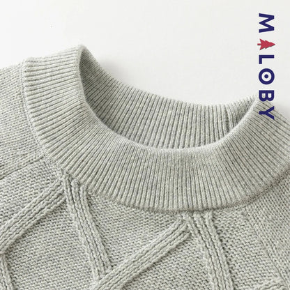 Pull en maille enfant garçon- Bleu/gris