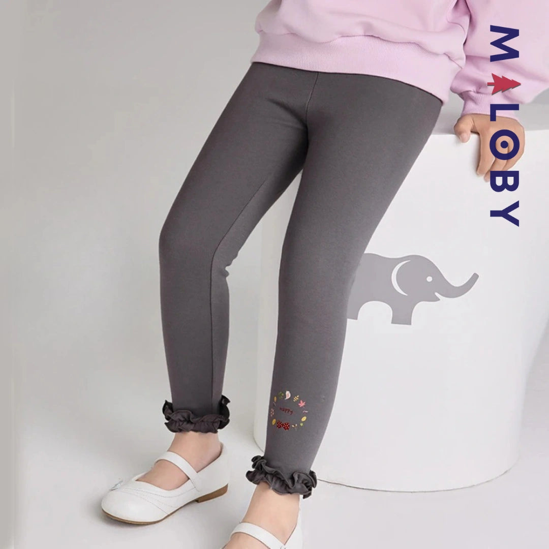 Legging à volants enfant fille - blanc/gris -robes et ensembles pour filles, bébés et garcons - MALOBY