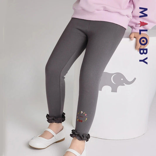 Legging à volants enfant fille - blanc/gris -robes et ensembles pour filles, bébés et garcons - MALOBY