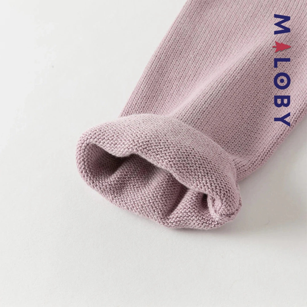 Robe bi-matière motifs brodés enfant fille- violet