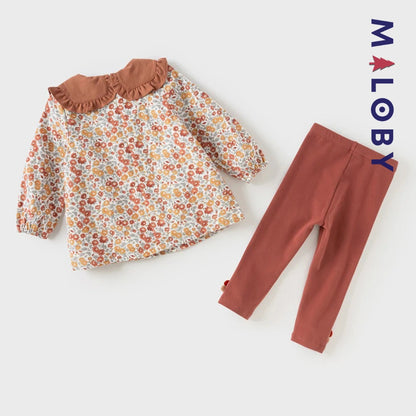 Ensemble 2 pièces blouse + Legging enfant fille- floral