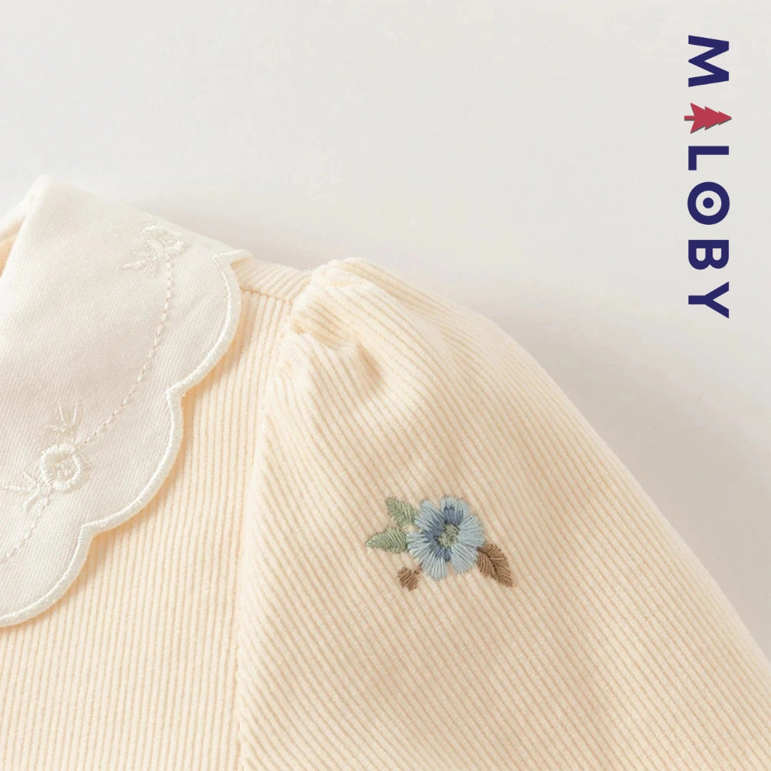 Ensemble robe en velours côtelé + sac fantaisie enfant fille- jaune -robes et ensembles pour filles, bébés et garcons - MALOBY
