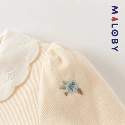 Ensemble robe en velours côtelé + sac fantaisie enfant fille- jaune -robes et ensembles pour filles, bébés et garcons - MALOBY