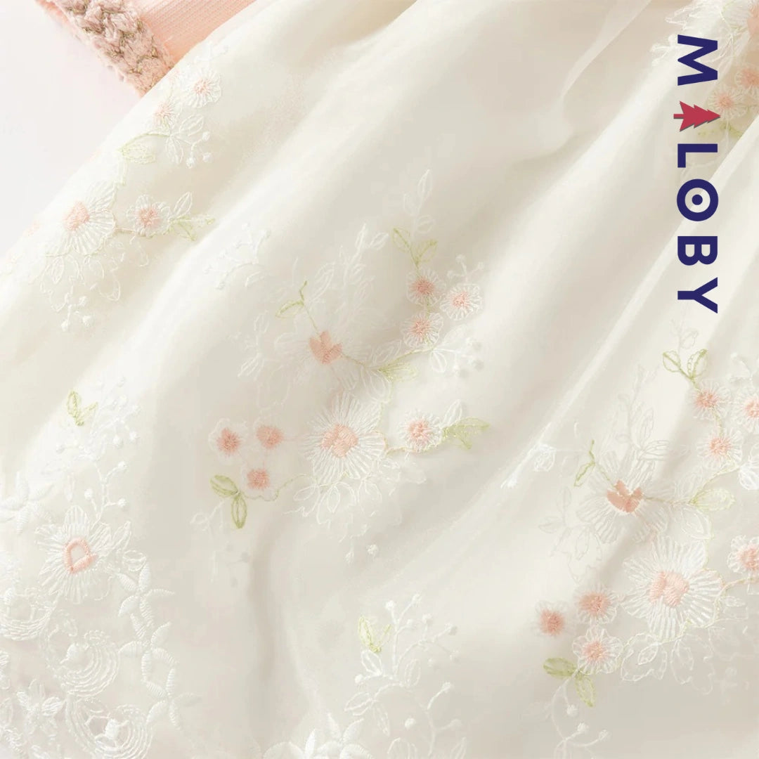 Robe cérémonie avec Boléro intégré -Rose -robes et ensembles pour filles, bébés et garcons - MALOBY
