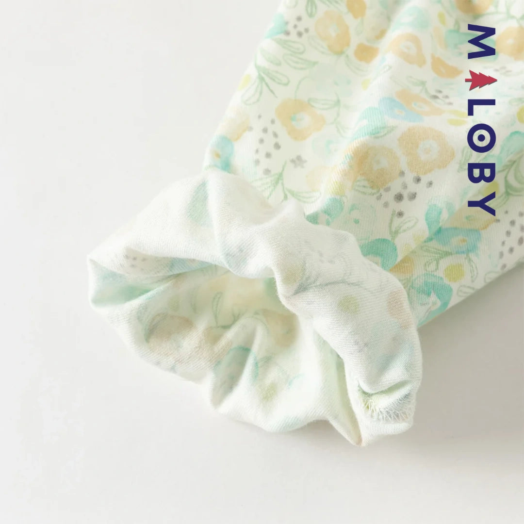 Robe Fleurie à col brodé avec mini sac chat enfant fille -Floral