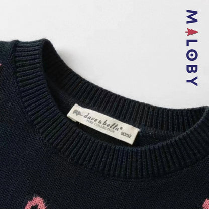 Pull en maille sans manches enfant fille -Marine -robes et ensembles pour filles, bébés et garcons - MALOBY